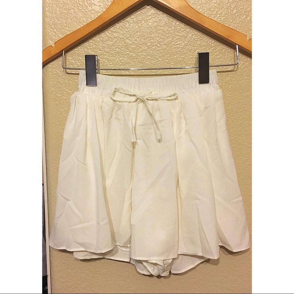 White flowy shorts